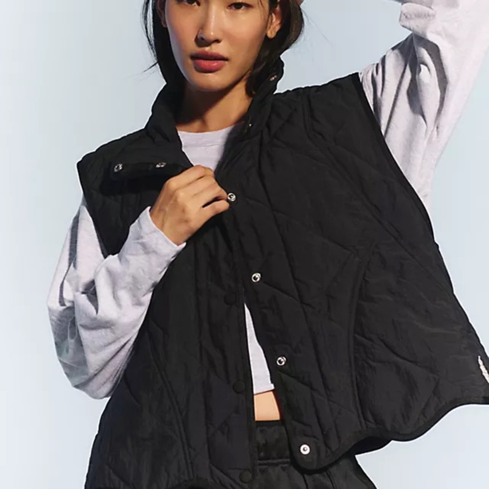 FP Movement Free People Quinn Black Quilted Puffer Vest